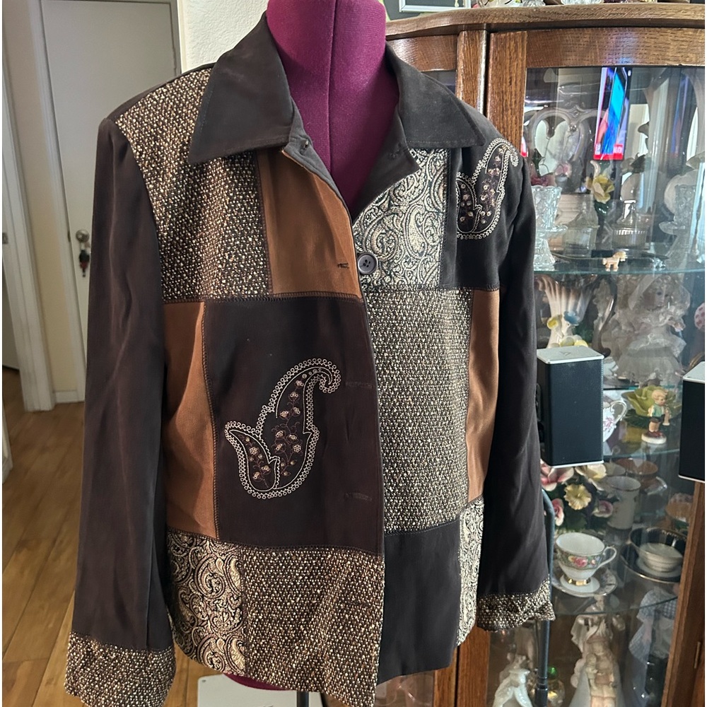 Vintage Jacket. Patchwork With Embroidery With Be… - image 2